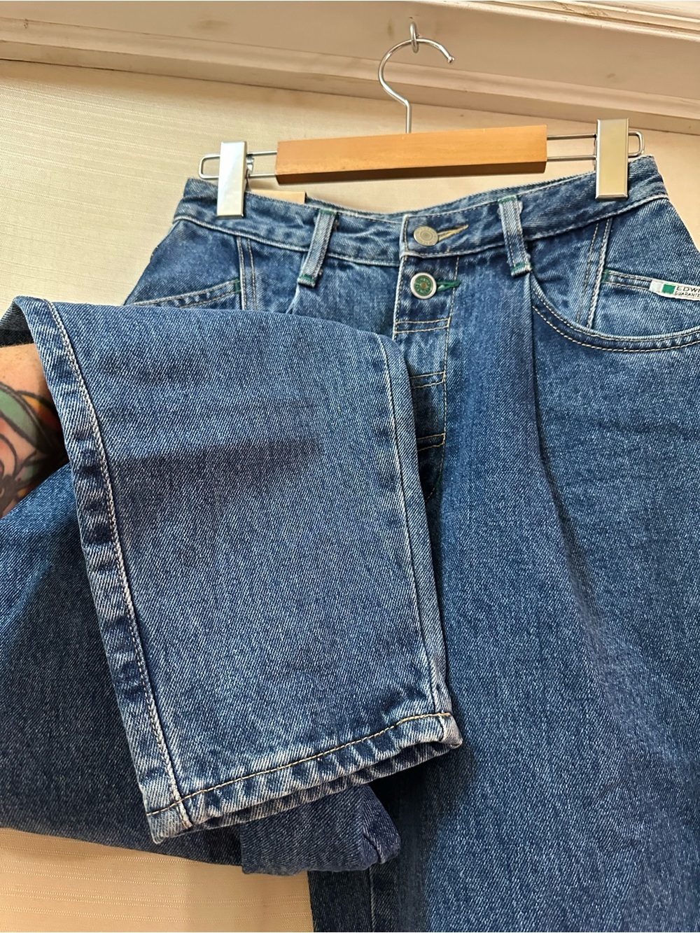 Vintage Edwin Italian Baggy Jeans Deadstock NWT Women’s High Rise Mom Jeans 28 - Picture 4 of 7